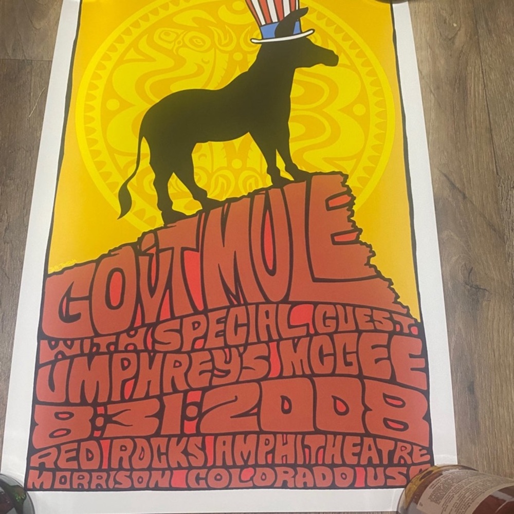 Gov’t Mule UMPHREY’S McGee Red Rocks Colorado Poster Rare Hard to Find Mule 2008